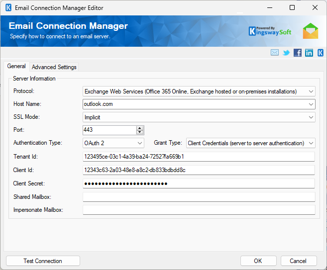 Email Connection Manager - Client Credentials Email Connection Manager - Client Credentials